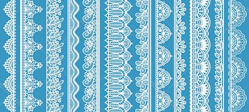 Lace seamless trim. Guipure edging and floral borders for bridal fashion, vintage textile decoration, elegant wedding template