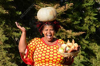 Happy harvest time for South African woman