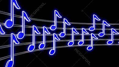 Seamless musical loop - shiny blue notes