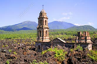 Paricutin ruins in uruapan, michoacan, mexico