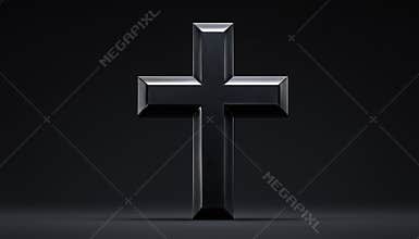 Abstract Black And Gray Christian Cross