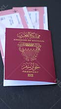 Bahraini passport for travelling, flying and doing business. Bahrain document, id