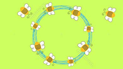 Flying Bees circle animation loopable