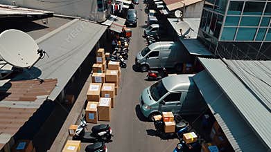 AI Delivery street with scooters