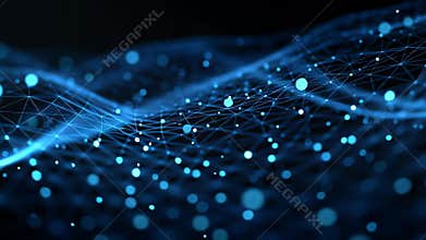 Visualizing Data Patterns in Blue Light and Digital Waves at Night