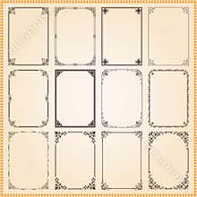 Decorative frames and borders set vector