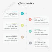 Timeline infographic vector template flat inspirational colors