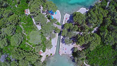 Aerial copter shoot of the sea lake in National