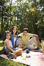 Happy family picnic.