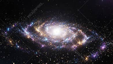 Glowing Particle Scatter Plot Galaxy