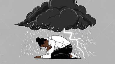 The Weight of Depression, mental health and emotional struggle concept