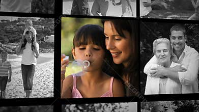 Three short clips about a family outdoors