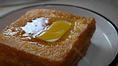 French toast butter sweet syrup