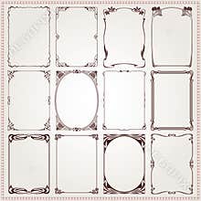 Decorative borders and frames Art Nouveau style vector