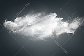 Abstract design of white powder cloud