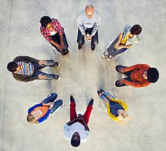 Multi-Ethnic Group of People Sitting in Circle