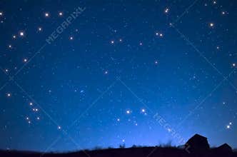 The house against the star sky