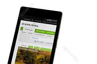 Stock photo page on smart phone