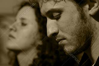 Close up on a young couple