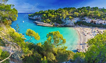 Amazing beach on Cala Llombards, Majorca island, Spain