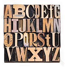 Wooden Letterpress Alphabet