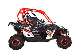 ATV quad bike or buggy car isolated on white background with clipping path