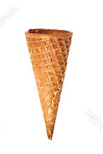 Empty waffle cone for ice cream