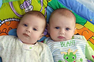 Twin baby boys