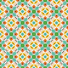 Geometric retro square shapes seamless pattern. All over print vector background. Pretty summer 1950s quilt tile fashion style