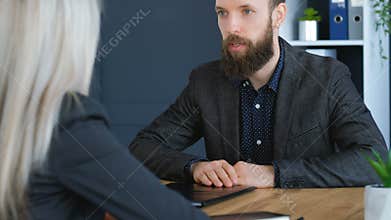 Business meeting job interview confident applicant