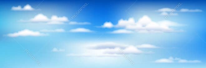 Blue Sky With Clouds. Vector