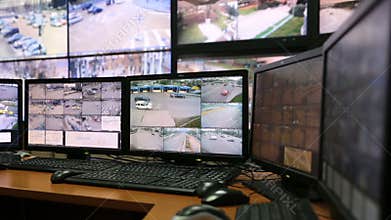 City surveillance control center zoom out