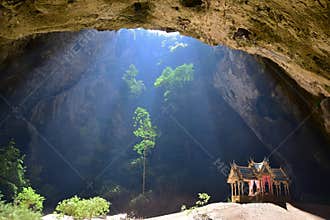 Beautiful temple pavillion inside hidden Phraya nakhon cave