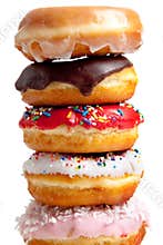 Assorted Donuts on white