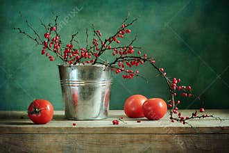 Still-life with barberry and tomato