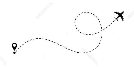 Airplane path vector air plane route line