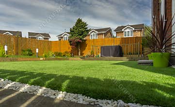 Modern garden with a new Planted Lawn