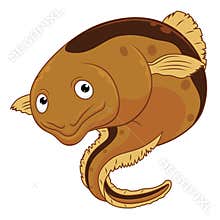 Cartoon cheerful eel