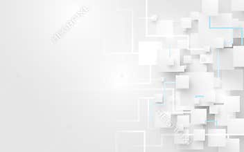 Abstract white squares and lines background. Futuristic and technology concept.