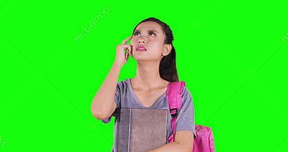 Confused student looks getting an idea