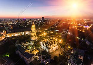 Aerial view of Kiev Pechersk Lavra, Kiev, Kyiv, Ukraine.