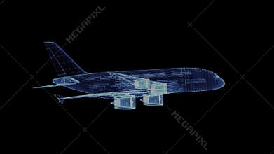 Hologram of a large passenger aircraft