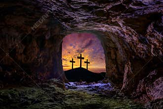 Jesus resurrection sepulcher grave cross