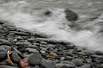 Water Crashing onto Shore After Storm