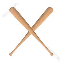 Two crossed baseball bats