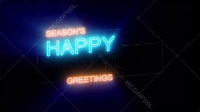 Happy New Year`s Eve celebration on neon sign loop