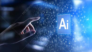 AI Artificial intelligence, Machine learning, Big data analysis and automation technology in business