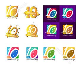 Tenth anniversary 10 celebration icon logo identity