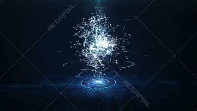 Artificial intelligence AI animation concept .