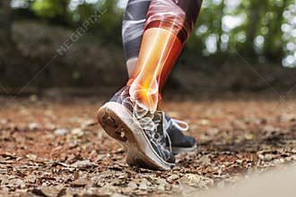 Ankle pain in detail - Sports injuries concept